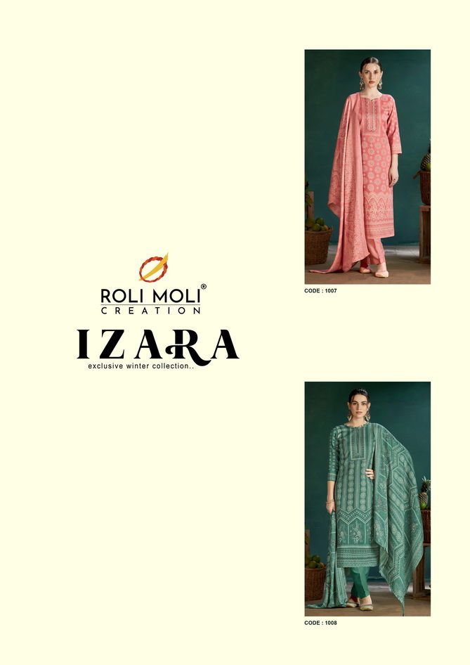 Izara By Roli Moli Printed Pashmina Dress Material Wholesale Shop In Surat
